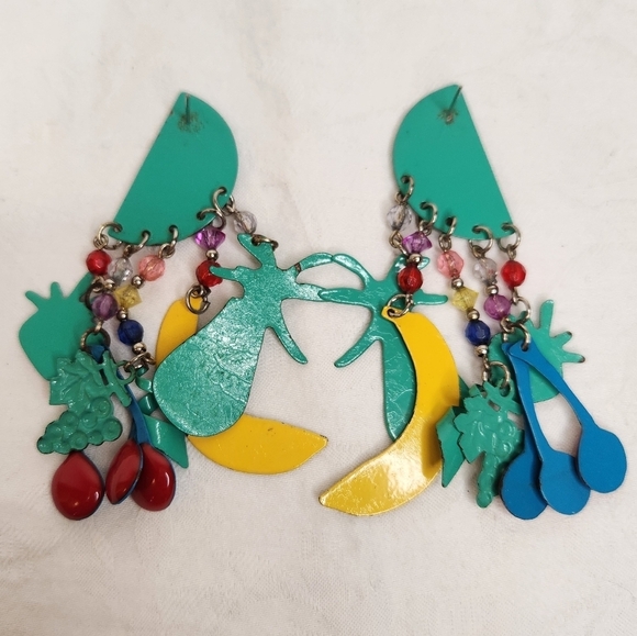Tropical fruit lunch earrings - Picture 3 of 5